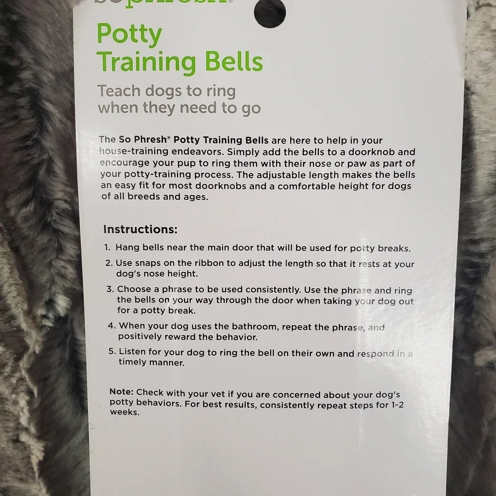 So Phresh Puppy Dog Potty Training Aid Bells - Hanging For Doorknob